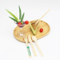 100% Eco friendly bamboo spoon fork knife set with logo print